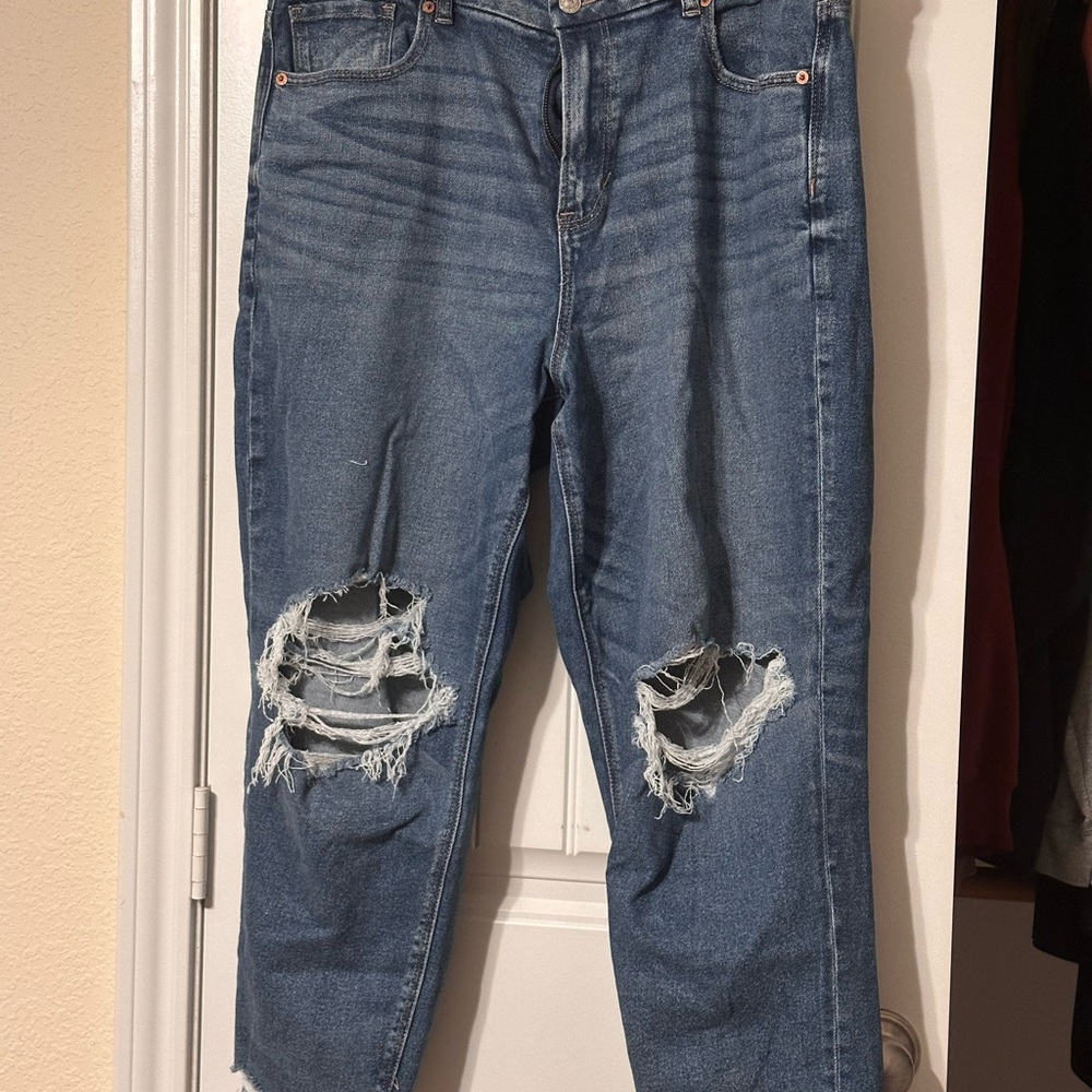 Blue Distressed Women's Jeans
